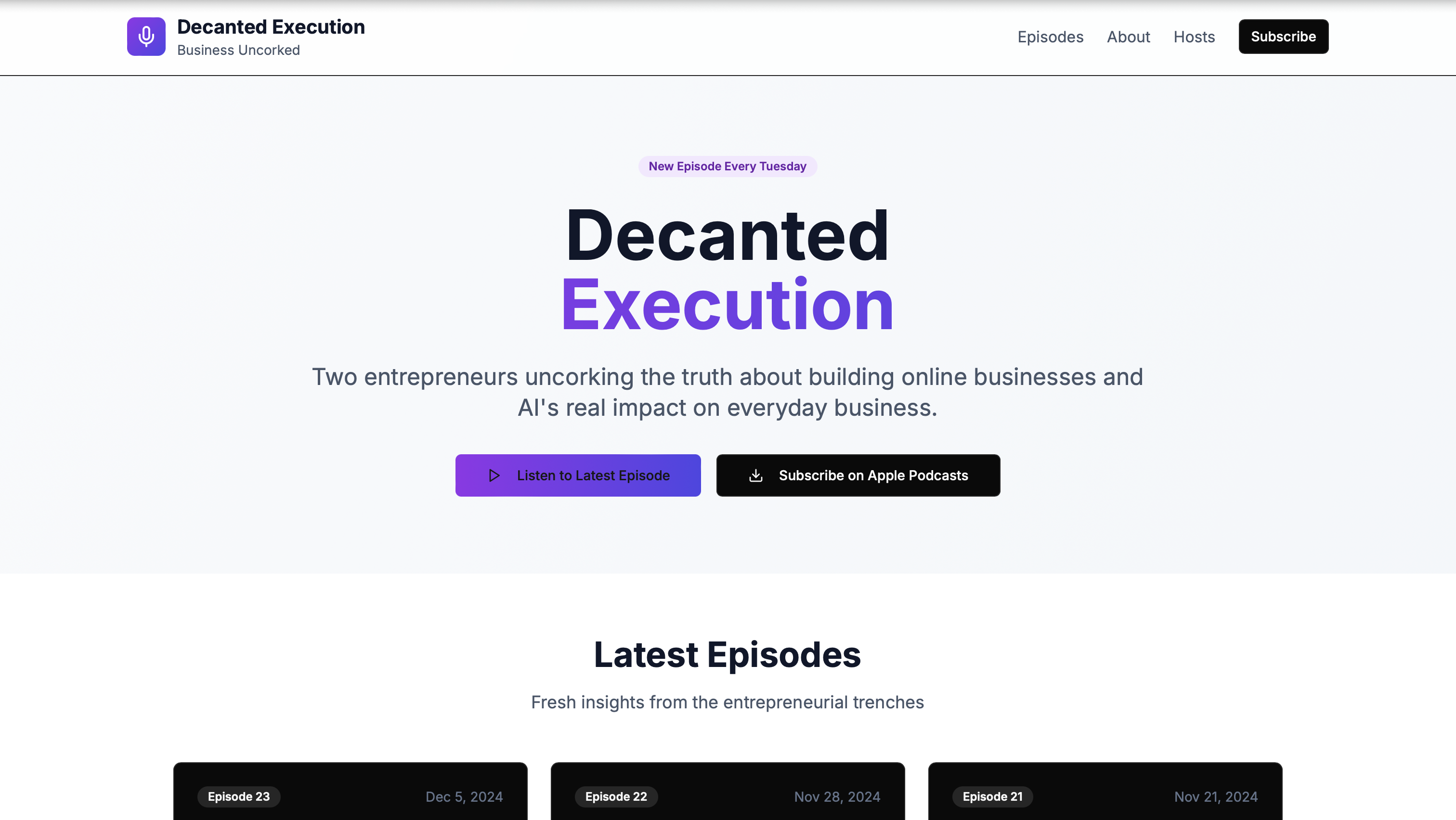 Decanted Execution